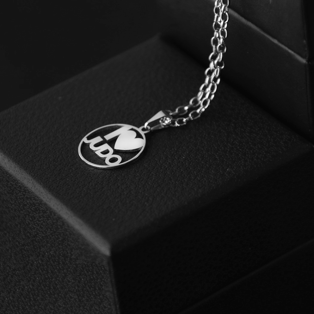 Colar com Pingente I Love Judo Inox